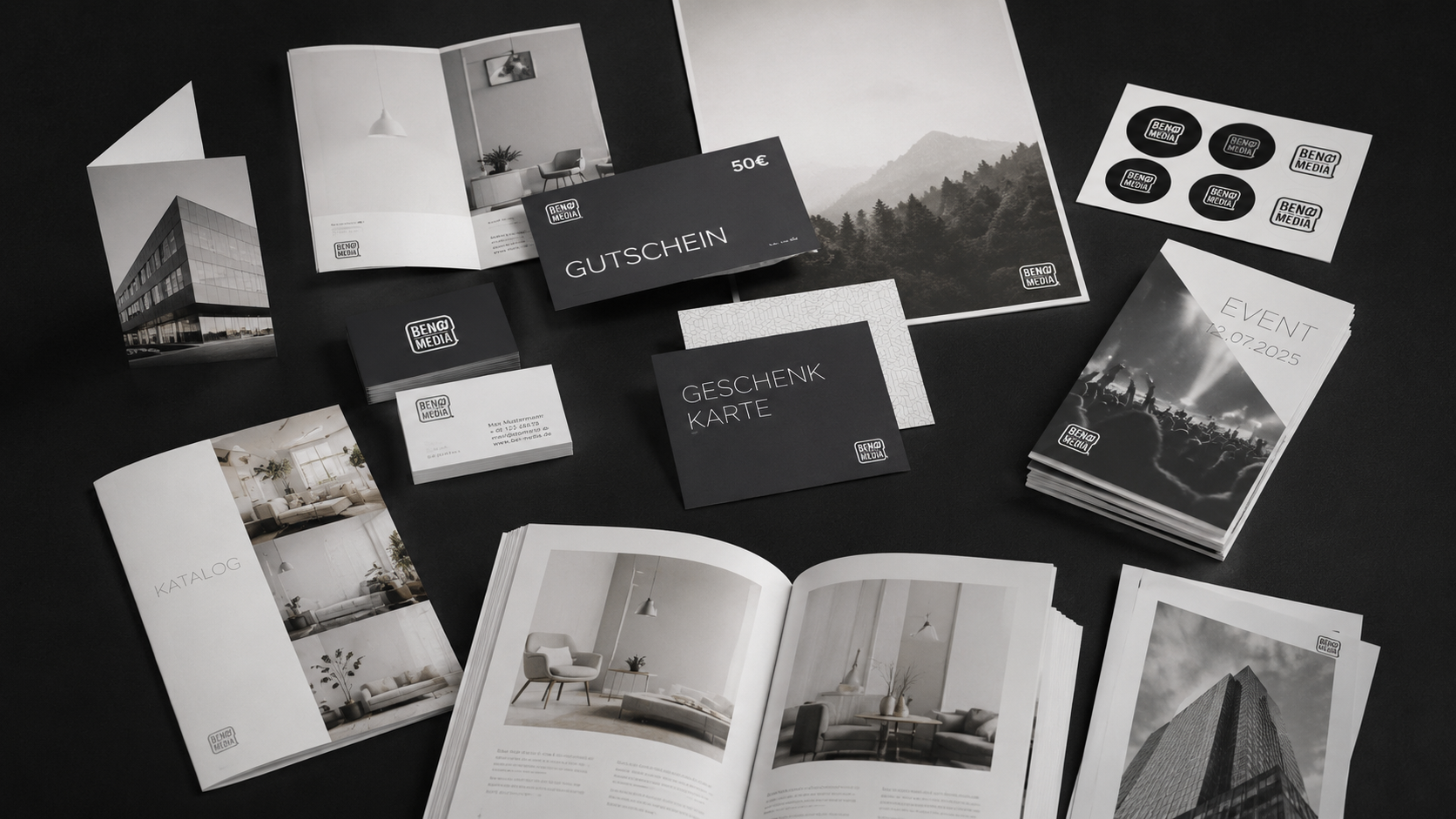 Printmedien und Werbematerialien von Ben@Media